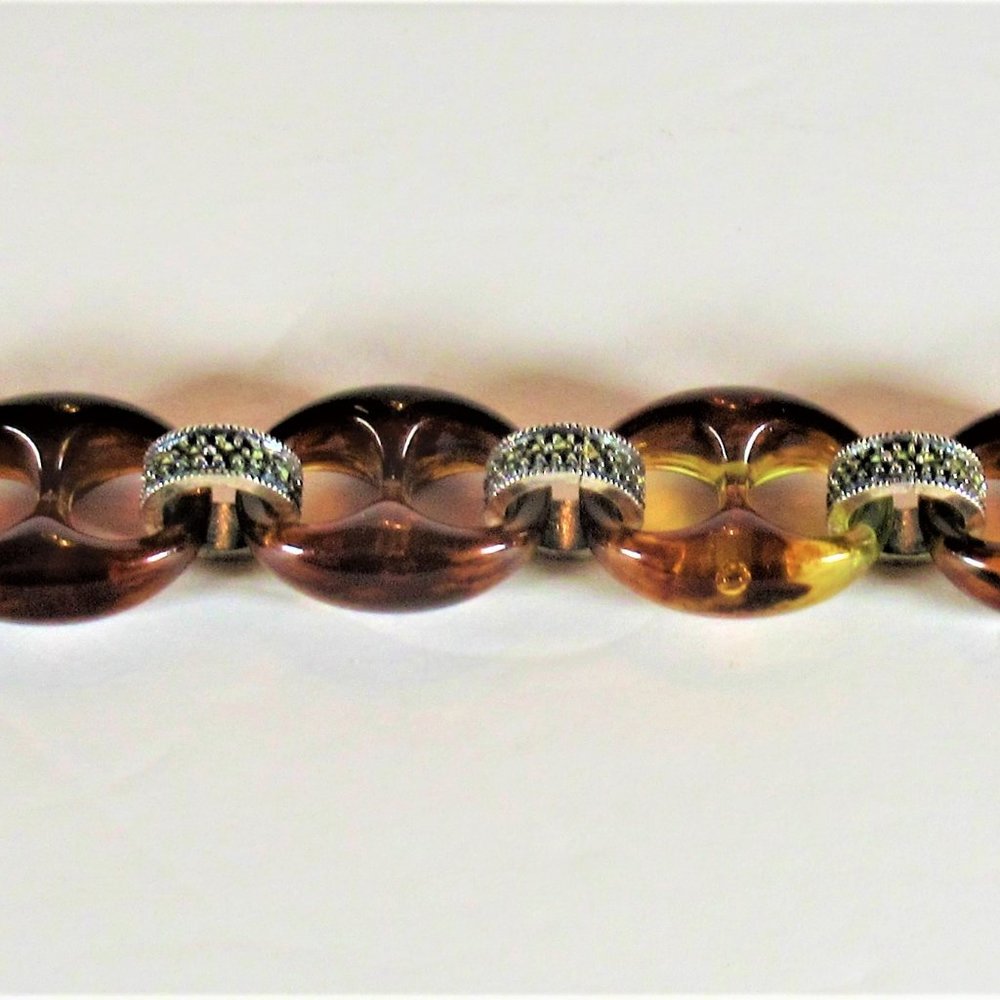 Judith Jack Faux Tortoise Sterling Silver Bracelet - Picture 3 of 5
